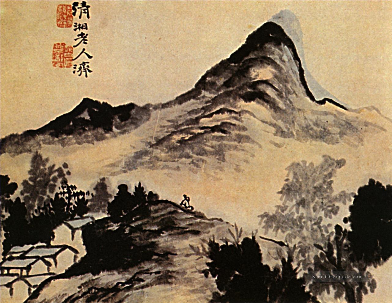 Shitao Gespräch mit dem Berg 1707 alte China Tinte Ölgemälde
